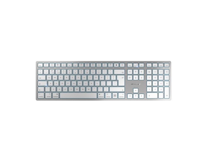 Cherry KW 9100 Slim bežična tipkovnica za MAC, Srebrno/Bijela