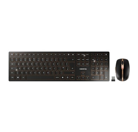 Cherry DW 9100 Slim bežična/BT tipkovnica + miš, AES-128 enkripcija, crna