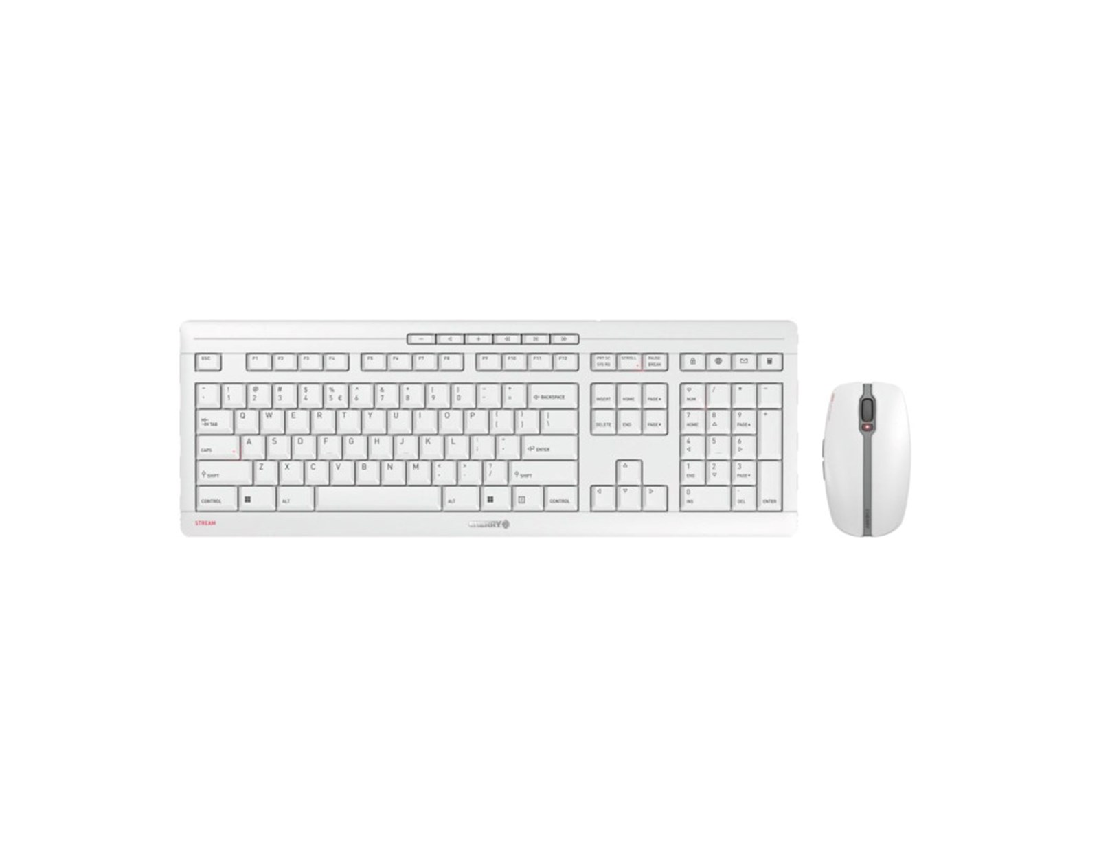 Cherry Stream Desktop tiha bežična tipkovnica + miš, bijela