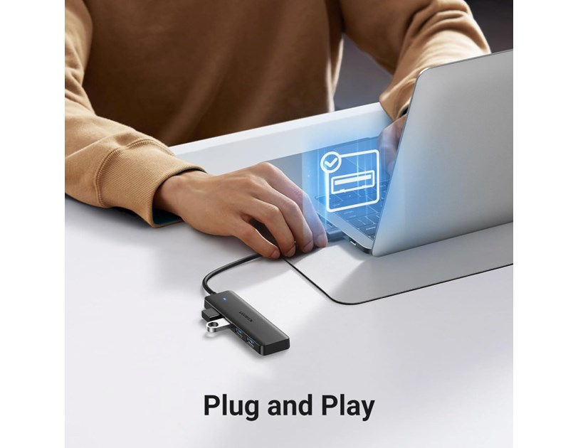 UGREEN 4-portni USB-A HUB 4xUSB-A 3.0, sivi