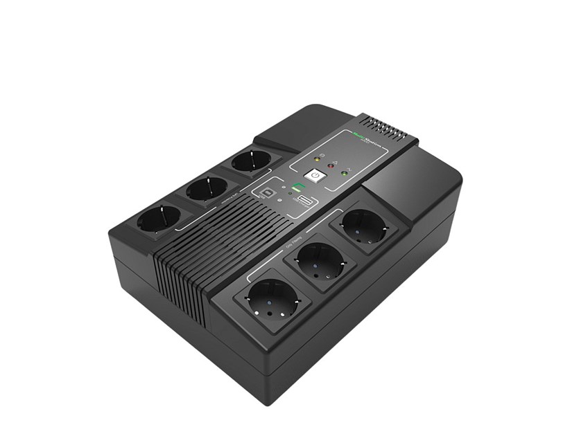 Elsist UPS Multistation 1000VA/600W,  Line-Interactive, discharge, overcharging, overload protection, 6×Schuko, USB×2, 1x9Ah, 5min. autonomija