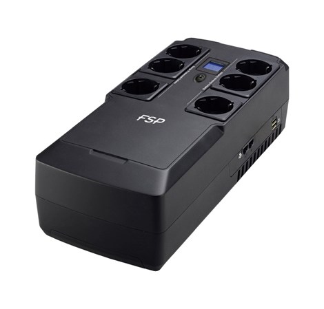 Fortron Source UPS NanoFit 800VA/480W, Offline, 2×USB, 6×Schuko, RJ45, 1×5Ah