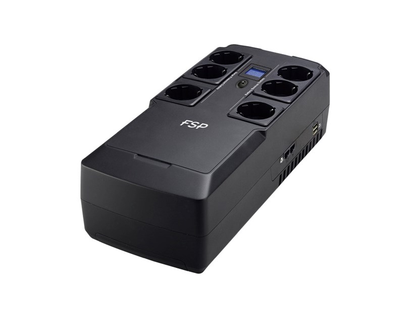 Fortron Source UPS NanoFit 800VA/480W, Offline, 2×USB, 6×Schuko, RJ45, 1×5Ah