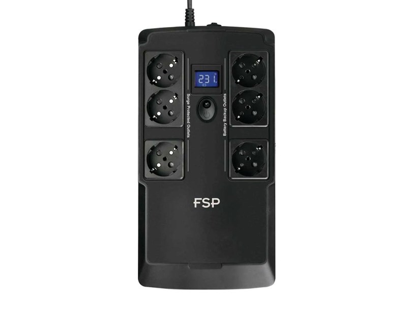 Fortron Source UPS NanoFit 800VA/480W, Offline, 2×USB, 6×Schuko, RJ45, 1×5Ah