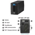 Fortron Source UPS iFP 600VA/360W, Line-interactive, 2×Schuko, RJ11, USB, 1×7Ah