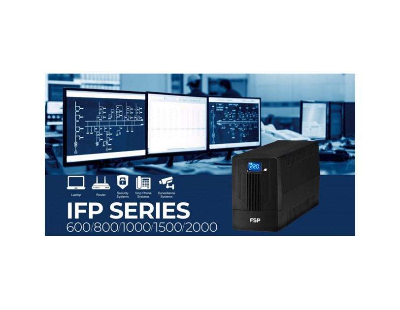 Fortron Source UPS iFP 1000VA/600W, Line-interactive, 2×Schuko, 2×IEC C13, RJ45, USB, 2×7Ah
