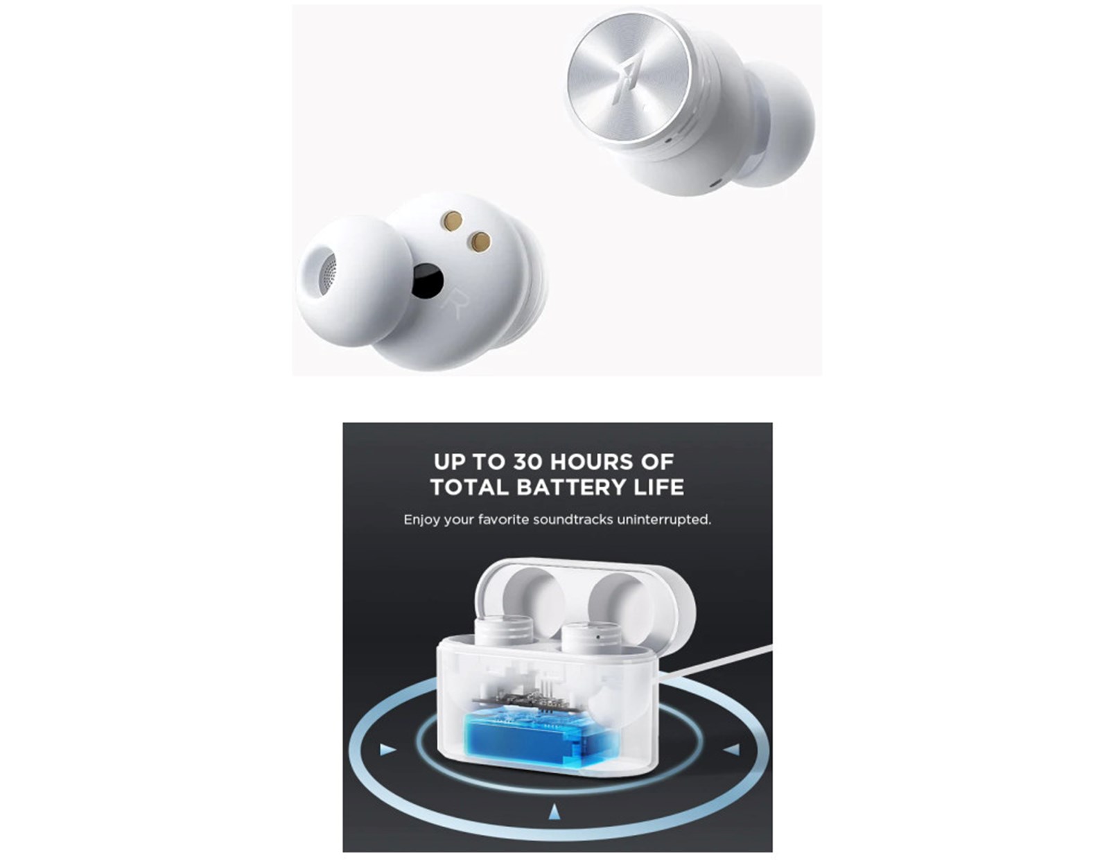 1MORE PistonBuds Pro TWS In-Ear bežične slušalice s mikrofonom, BT5.2, ANC, Touch kontrole, 30h, bijele