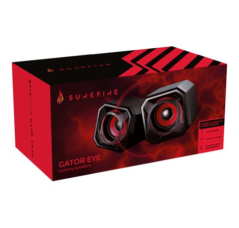 SureFire Gator Eye igraći zvučnici 2.0, 5W RMS, 3.5mm/USB, crveni