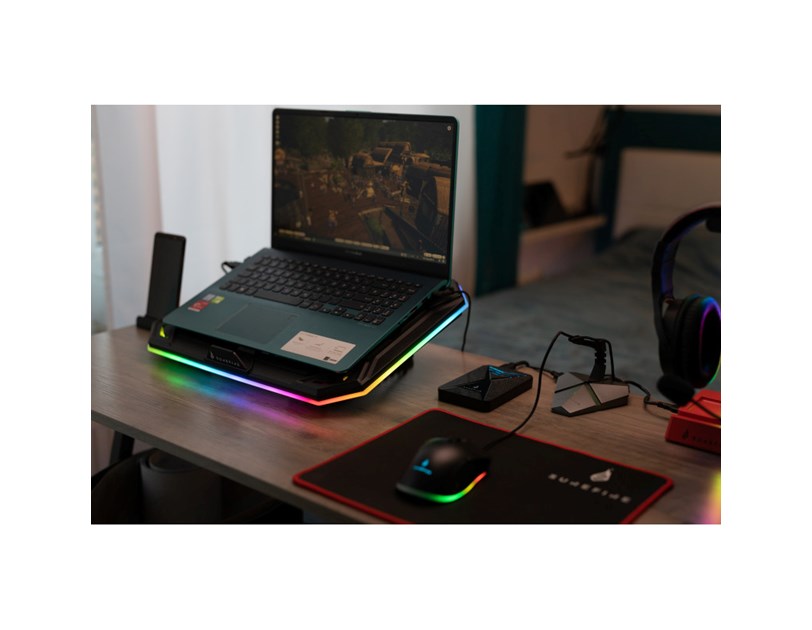 SureFire Bora X1 Gaming podloga za hlađenje prijenosnika do 17", USB, RGB LED