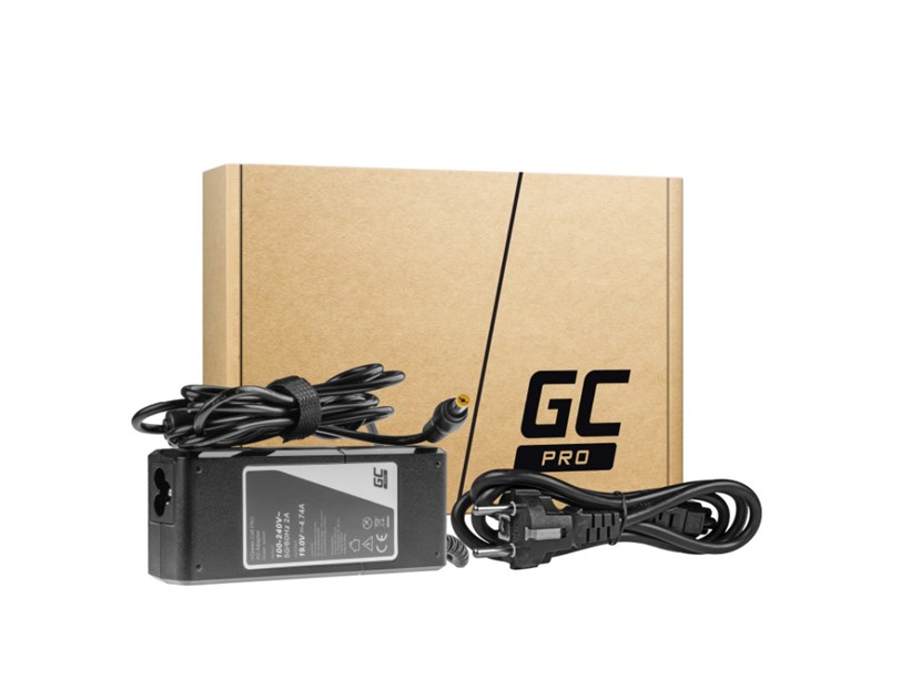 Green Cell (AD02P) Acer AC adapter 90W, 19V/4.74A, 5.5mm-1.7mm