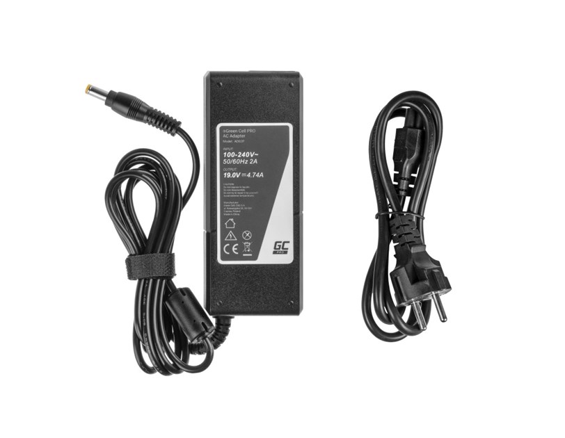 Green Cell (AD02P) Acer AC adapter 90W, 19V/4.74A, 5.5mm-1.7mm