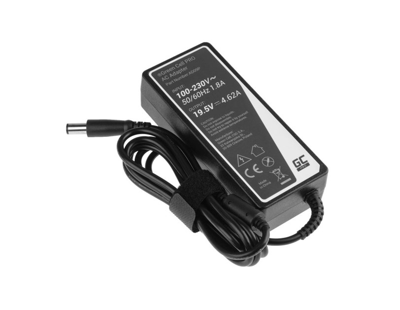 Green Cell (AD09P) Dell AC adapter 90W, 19.5V/4.62A, 7.4mm-5.0mm