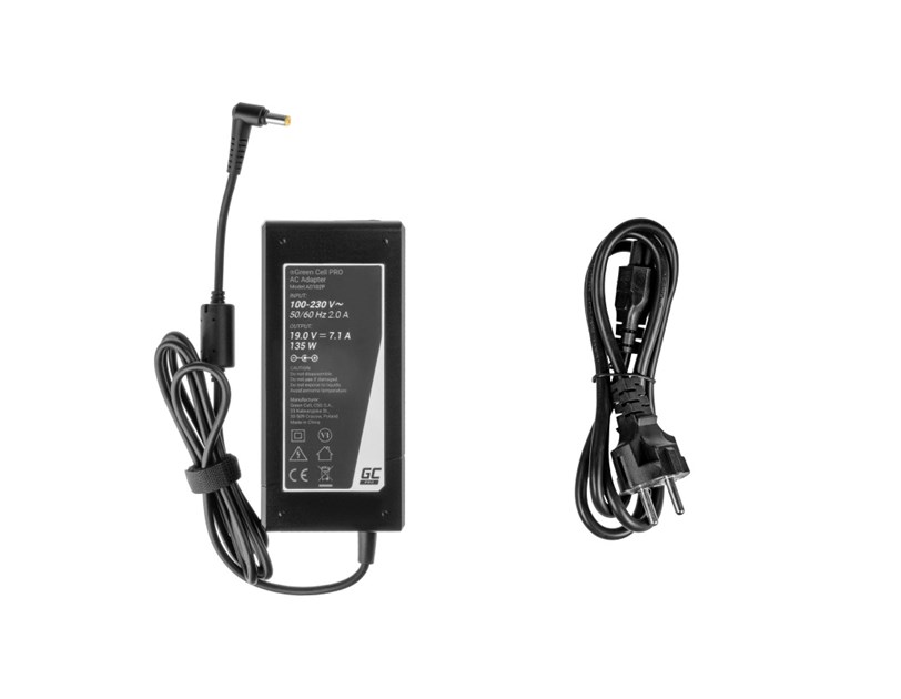 Green Cell (AD102P) AC adapter 135W za Acer prijenosnike, 19V/7.1A, 5.5-1.7mm