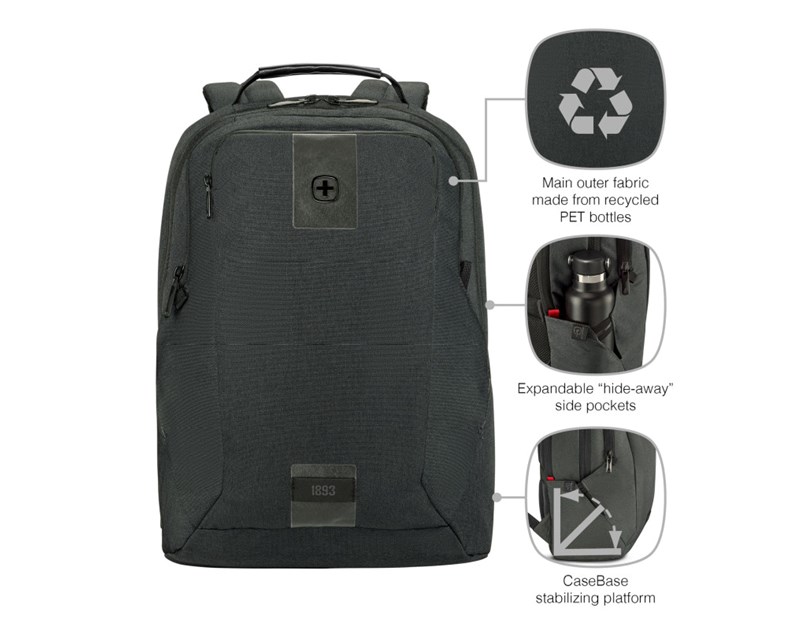 Wenger MX ECO Professional ruksak za 16"  prijenosnik s pretincom za 10" tablet, 20L, ugljeno siva