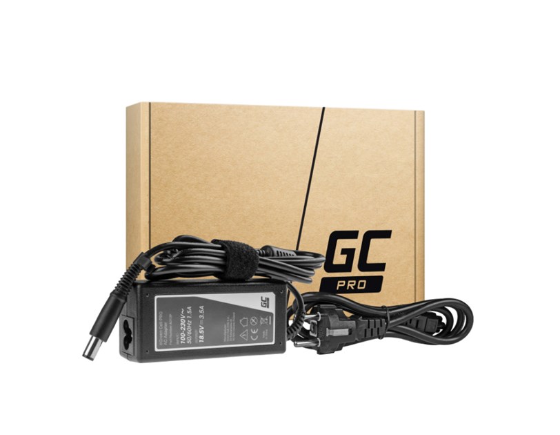 Green Cell (AD12P) AC adapter 65W za HP, 18.5V/3.5A, 7.4mm-5.0mm