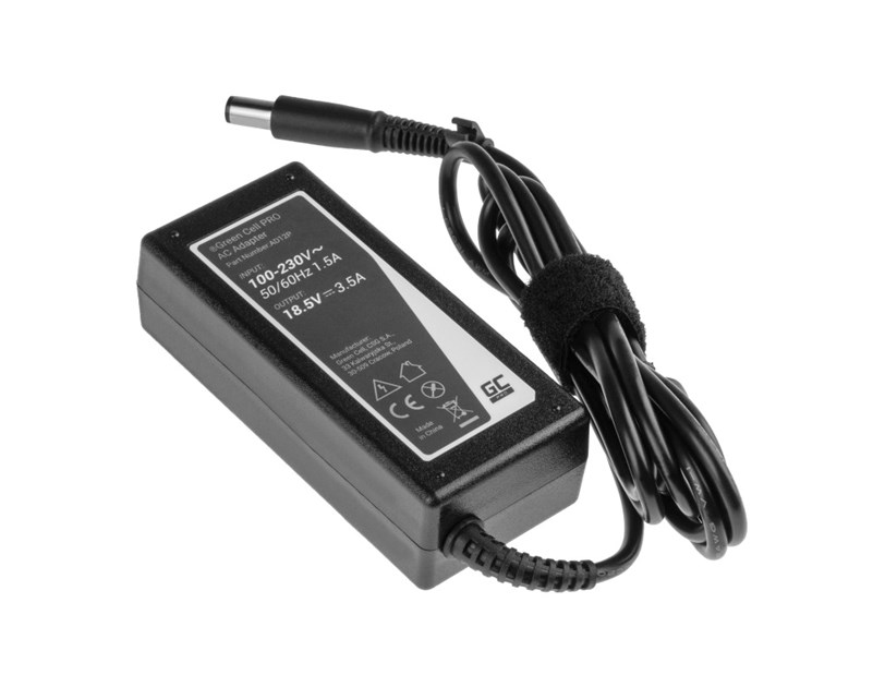 Green Cell (AD12P) AC adapter 65W za HP, 18.5V/3.5A, 7.4mm-5.0mm