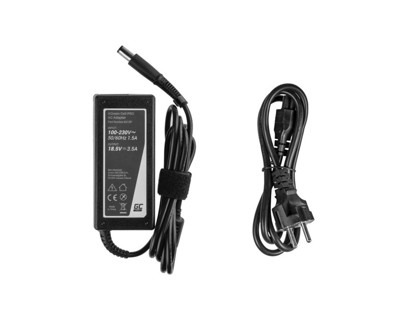 Green Cell (AD12P) AC adapter 65W za HP, 18.5V/3.5A, 7.4mm-5.0mm