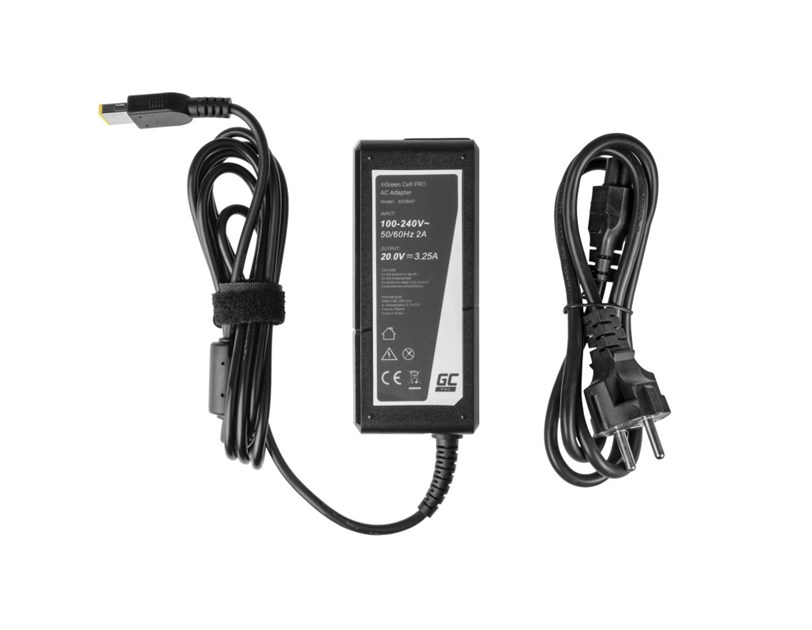 Green Cell (AD38AP) AC adapter 65W Slim Tip, 20V/3.25A za Lenovo B50-80 G50 G50-30 V130-15IKB V310-15IKB IdeaPad S500 ThinkPad S540