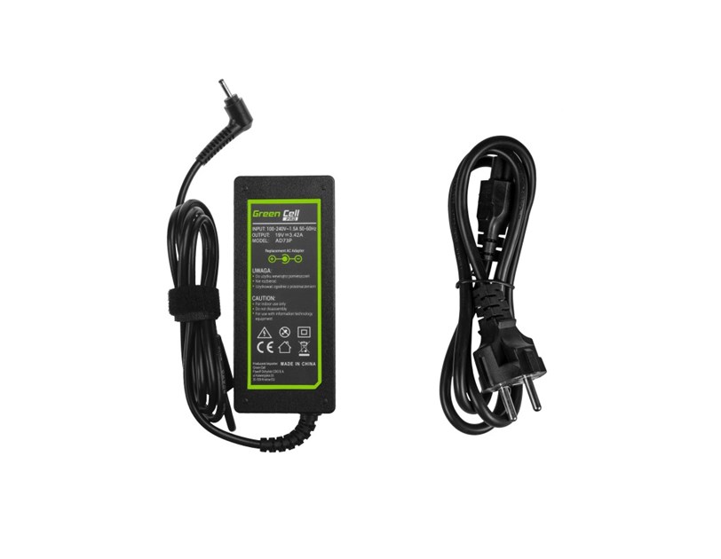 Green Cell (AD73P) AC adapter 65W, 19V/3.42A, 3.0mm-1.1mm