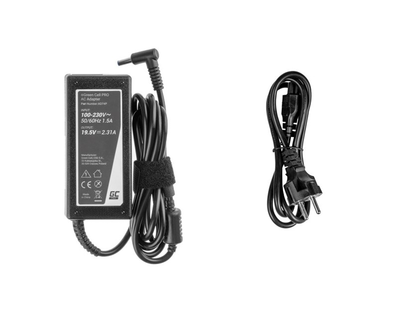 Green Cell (AD74P) AC adapter 45W za HP prijenosnike, 19.5V/2.31A, 4.5mm - 3.0mm