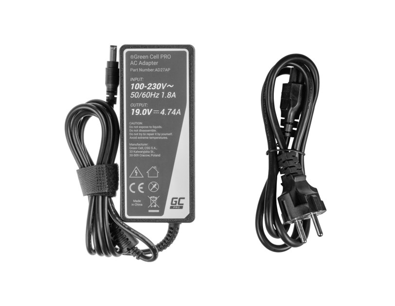 Green Cell PRO (AD27AP) AC adapter 90W, 19V/4.74A, 5.5mm-2.5mm za Asus A52 K50IJ K52 K52F K52J K53S K53SV X52 X52J X53S X53U X54C X54 X54H  