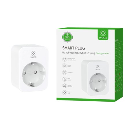 WOOX WiFi Smart utičnica EU, 16A/3680W, WooxHome app, voice control - Alexa & Google Assistant (R6118)