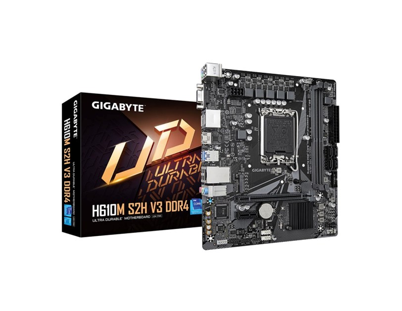 Gigabyte MB H610M S2H V3 DDR4, S.1700, 2xDDR4/3200, PCIe 4.0, G-LAN, VGA/HDMI/2×DP, mATX