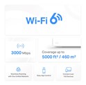 Mercusys Halo H80X(2-Pack) AX3000 Whole Home Mesh WiFi 6, Dual-Band 574Mbps/2402Mbps (2.4GHz/5GHz), 802.11ax/n/b/g 2.4 GHz - 802.11ax/ac/n/a 5 GHz, 3×G-LAN, Mercusys app