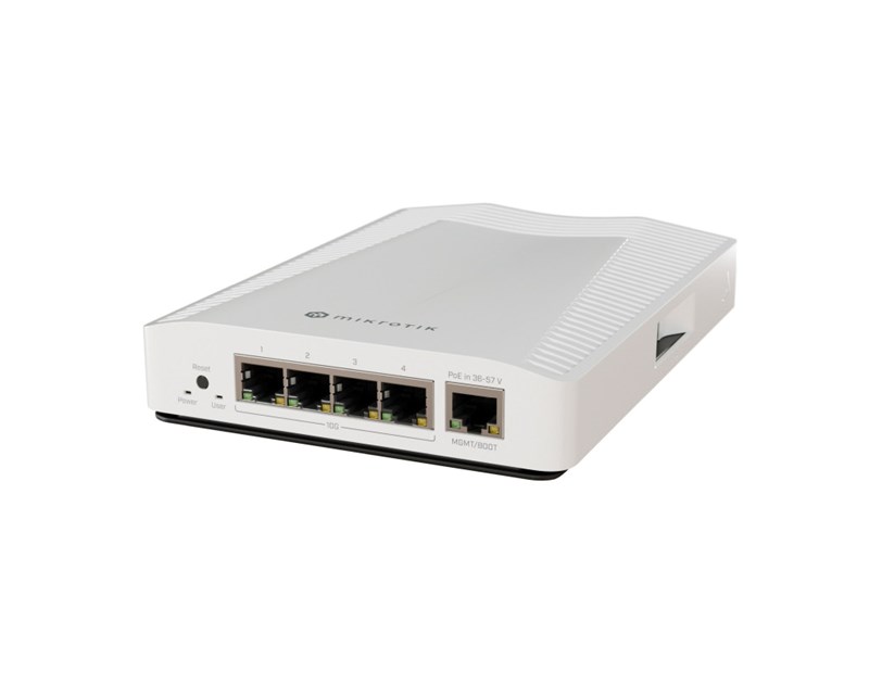 MikroTik 10 Gigabit Ethernet preklopnik (Switch) CRS304-4XG-IN, 98DX2528 2-core 1200 MHz CPU, ARM 64bit, 512 MB RAM, 32 MB FLASH,  4x10G-LAN ports POE-IN, DIN rail mount