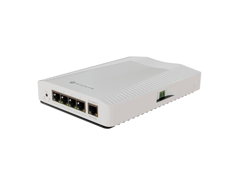 MikroTik 10 Gigabit Ethernet preklopnik (Switch) CRS304-4XG-IN, 98DX2528 2-core 1200 MHz CPU, ARM 64bit, 512 MB RAM, 32 MB FLASH,  4x10G-LAN ports POE-IN, DIN rail mount