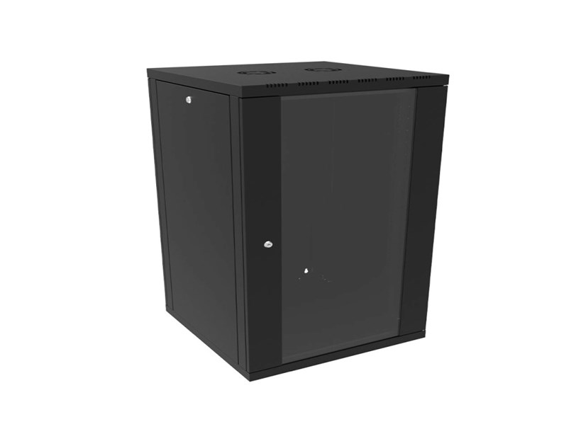 Canovate 18U 600x450x898 SINGLE zidni ormar s bočnim stranama koje se mogu otvoriti izvana, crni (WS3O-9-186DF)