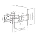 Roline VALUE zidni nosač za TV 60"-120", udaljenost od zida 75mm-703mm, nosivost 120kg, crni