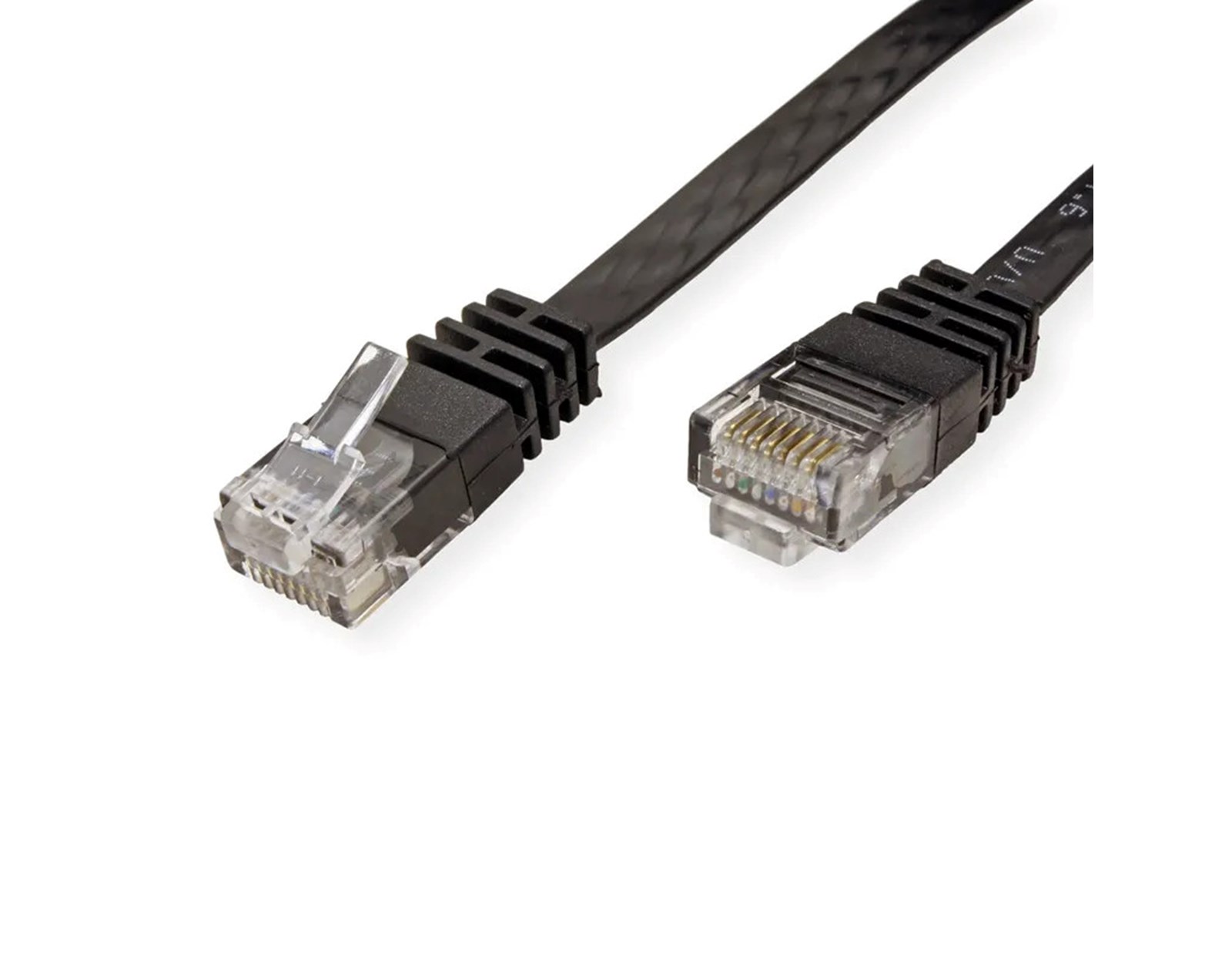 Roline VALUE UTP mrežni flat kabel Cat.6/Class E, 1.0m, crni