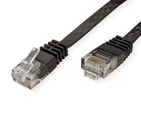 Roline VALUE UTP mrežni flat kabel Cat.6/Class E, 2.0m, crni