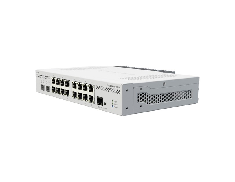 Mikrotik Cloud Core Router 2004-16G-2S+PC, Cortex A57 1.7GHz CPU, 4GB RAM, 128MB NAND,16×G-LAN, 2×SFP+, desktop kučište, PSU, rackmount, RouterOS L6