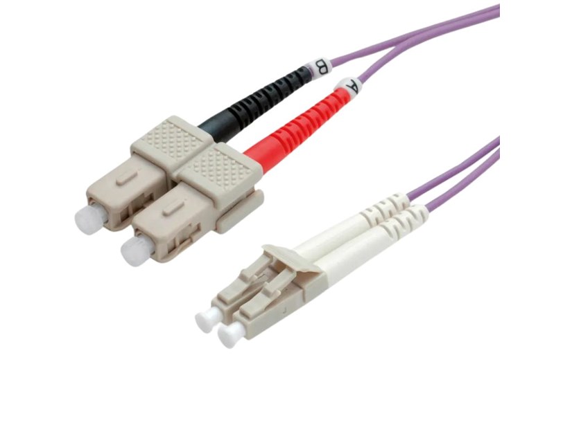 Roline optički mrežni kabel LC-SC 50/125µm Duplex, OM4, 10m, ljubičasti