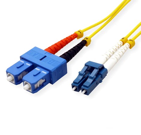 Roline optički mrežni kabel LC-SC 9/125µm Duplex, LSOH, OS2, 2.0m, žuti