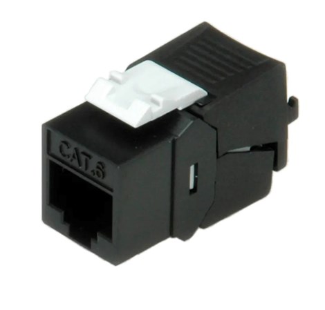 Roline RJ45 Keystone konektor Cat.6/Class E, UTP (tool-free), crni
