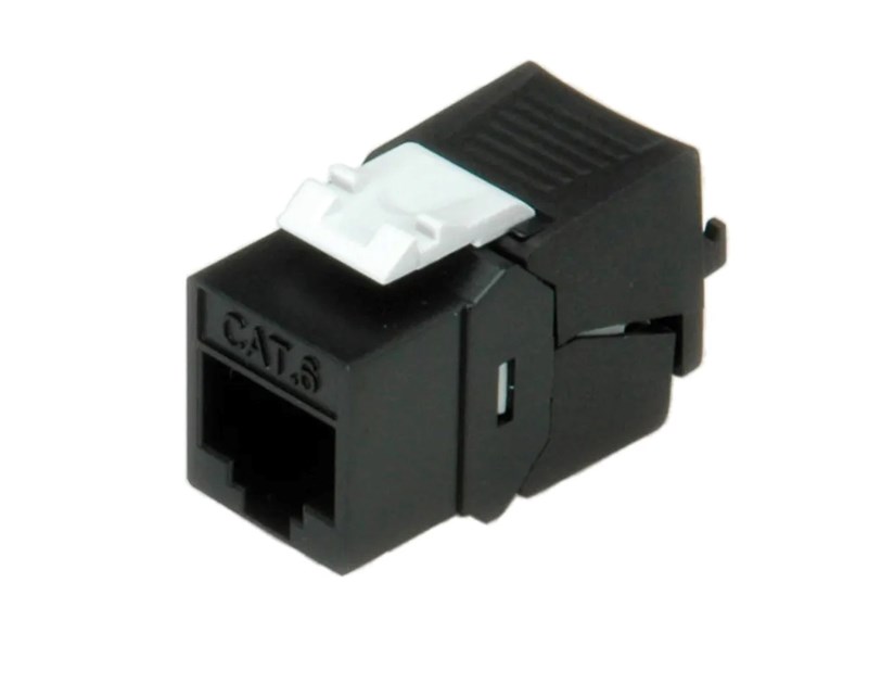 Roline RJ45 Keystone konektor Cat.6/Class E, UTP (tool-free), crni