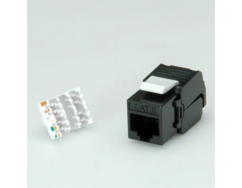 Roline RJ45 Keystone konektor Cat.6/Class E, UTP (tool-free), crni