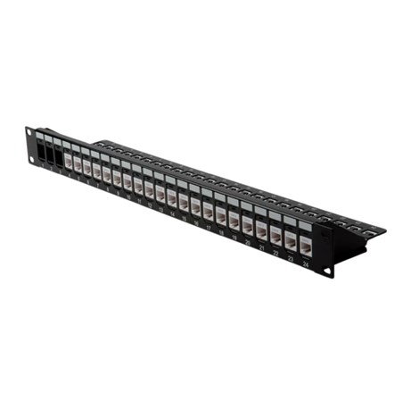 Roline 24-portni Patch Panel (prazni) 19" Keystone UTP Cat.5e/6/Class E, crni