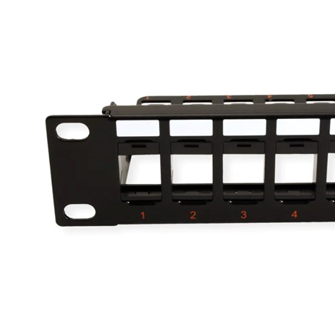 Roline 24-portni Patch Panel (prazni) 19" Keystone UTP Cat.5e/6/Class E, crni