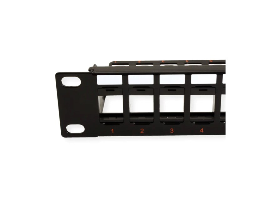 Roline 24-portni Patch Panel (prazni) 19" Keystone UTP Cat.5e/6/Class E, crni