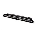 Roline 24-portni Patch Panel (prazni) 19" Keystone STP Cat.5/6/6a/Class E, crni