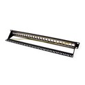 Roline 24-portni Patch Panel (prazni) 19" Keystone STP Cat.5/6/6a/Class E, crni