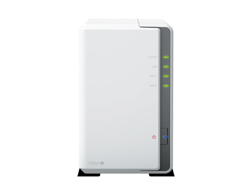 Synology DS223j DiskStation 2-bay NAS server, 2.5"/3.5" HDD/SSD podrška, 1GB DDR4, 1GbE×1, USB3.2 Gen1×2, Wake on LAN/WAN