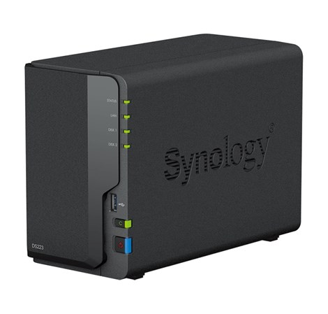 Synology DS223 DiskStation 2-bay NAS server, 2.5"/3.5" HDD/SSD podrška, Hot Swappable HDD, Wake on LAN/WAN, 2GB, 1×1GbE