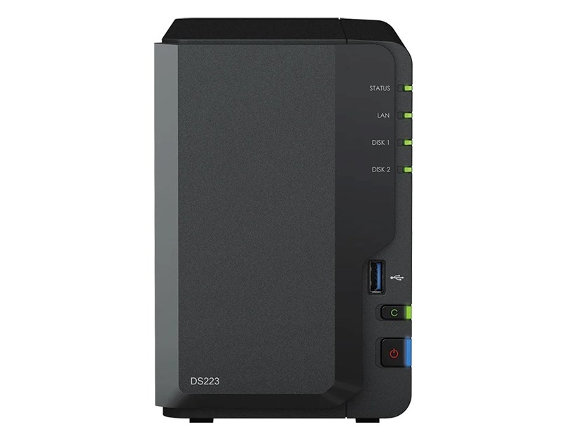 Synology DS223 DiskStation 2-bay NAS server, 2.5"/3.5" HDD/SSD podrška, Hot Swappable HDD, Wake on LAN/WAN, 2GB, 1×1GbE