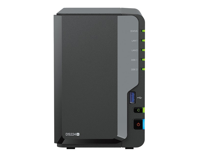Synology DS224+ DiskStation 2-bay All-in-1 NAS server, 2.5"/3.5" HDD/SSD podrška, Hot Swappable HDD, Wake on LAN/WAN, 2GB, 2×1GbE