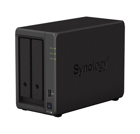 Synology DS723+ DiskStation 2-bay All-in-1 NAS server, 2.5"/3.5" HDD/SSD podrška, Hot Swappable HDD, Wake on LAN/WAN, 2GB, 2×G-LAN, USB3.2 Gen 1/eSATA
